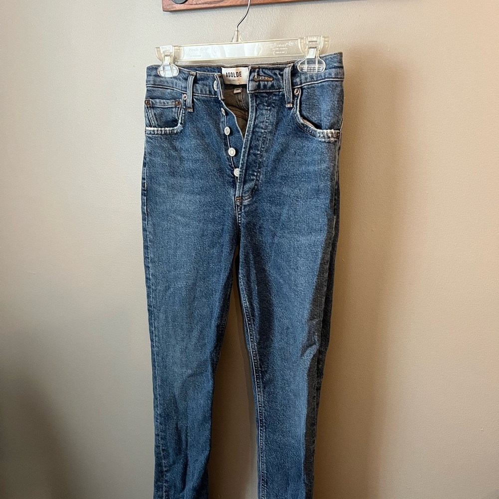 Agolde Classic Blue Button-Fly Jeans